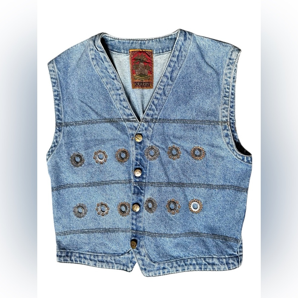 Vintage Quarry Denim Vest | Made in Italy | 100% Cotton Unisex L
